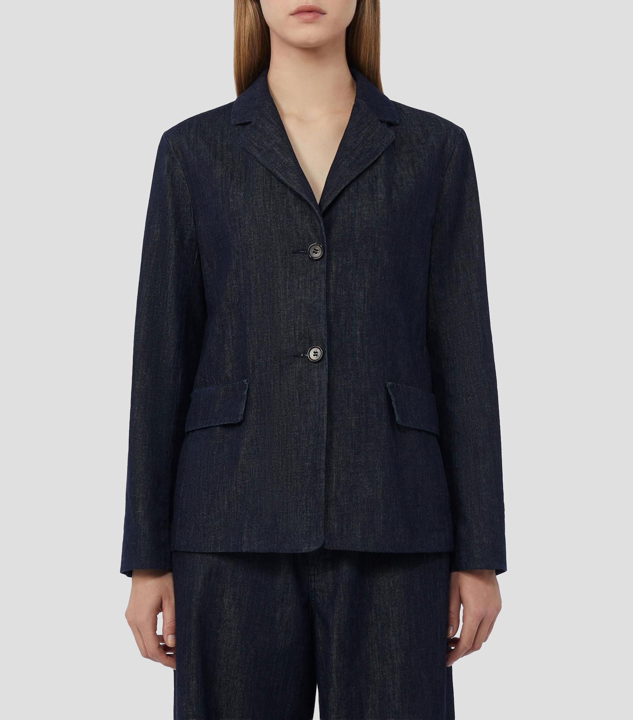 Saco de mezclilla liso Mujer